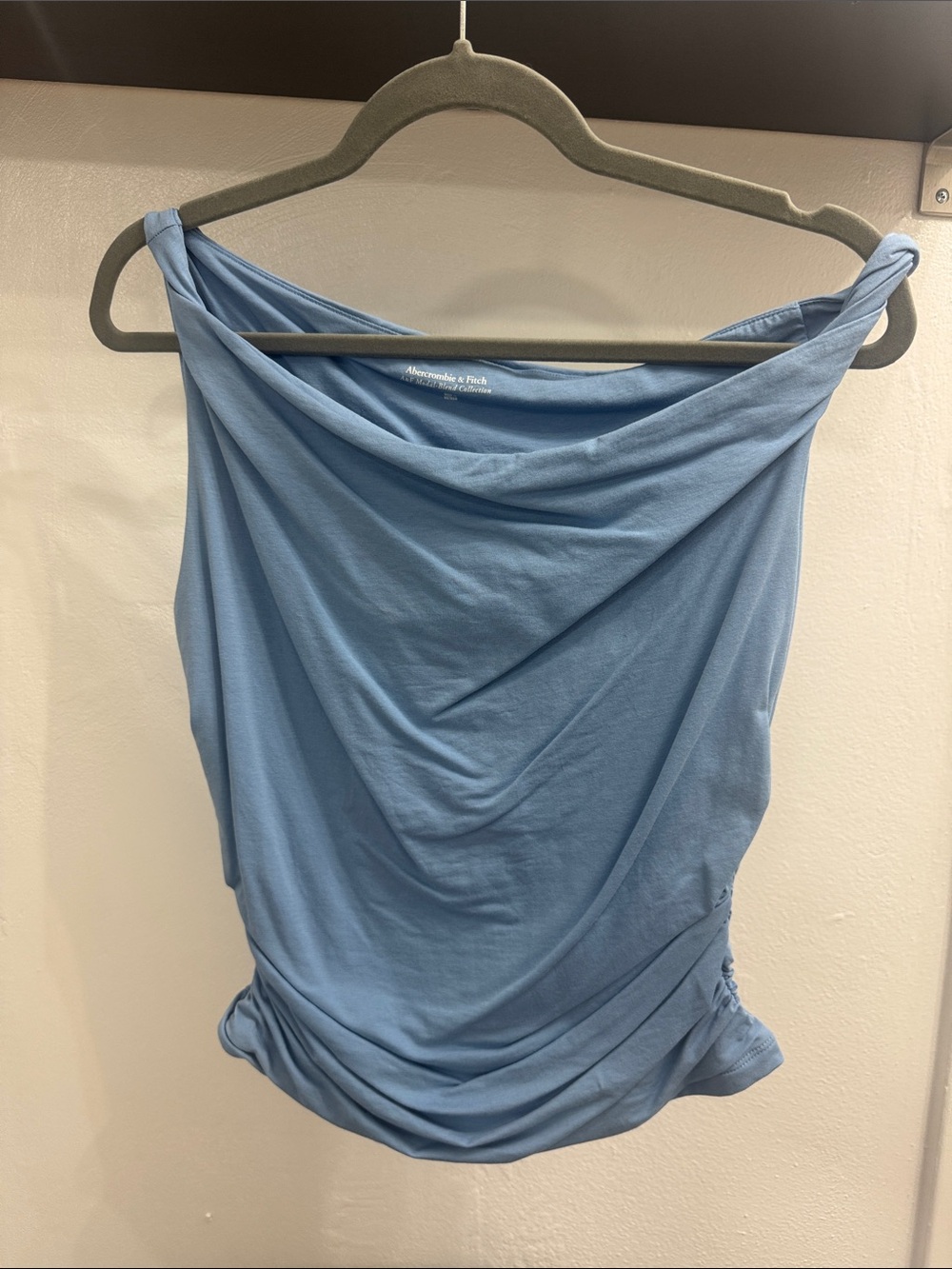 Abercrombie & Fitch Light Blue Draped Off-Shoulder Camisole